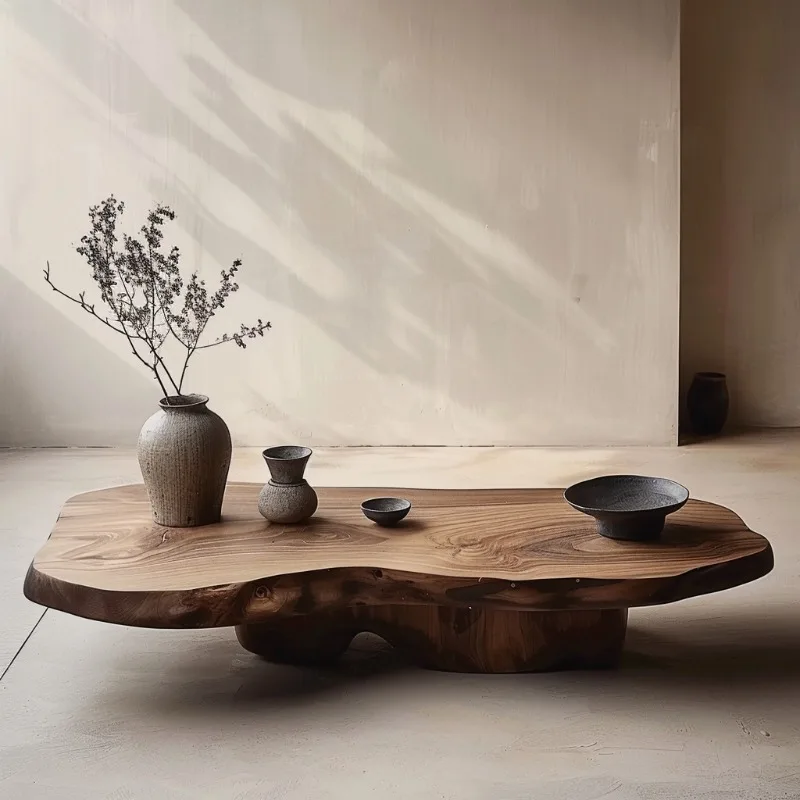 Mesa de centro japonesa estilo wabi-sabi, madeira sólida, estilo nórdico, criativo, b & b, sala de estar, chá, hotel, designer, móveis para casa, fyct