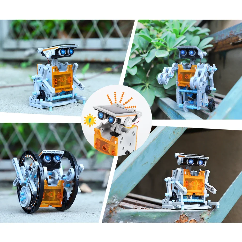 STEM 13-in-1 การศึกษาหุ่นยนต์พลังงานแสงอาทิตย์ของเล่น DIY อาคารการทดลองวิทยาศาสตร์ชุดสําหรับเด็กอายุ 8-12 พลังงานแสงอาทิตย์โดย Sun ชุดหุ่นยนต์