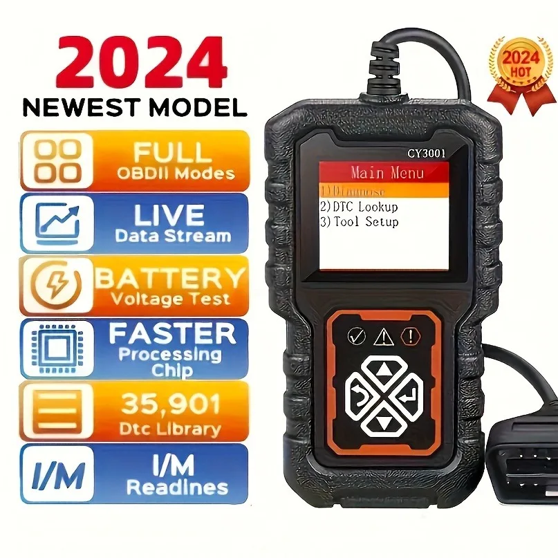2024 เครื่องสแกนเนอร์OBDIIเครื่องมือวินิจฉัยรถยนต์ 3001 OBD2 เครื่องสแกนเนอร์,เครื่องยนต์รหัสFault Readerโหมดสามารถเครื่องมือสแกนวินิจฉัยสําหรับObd2 Scanne