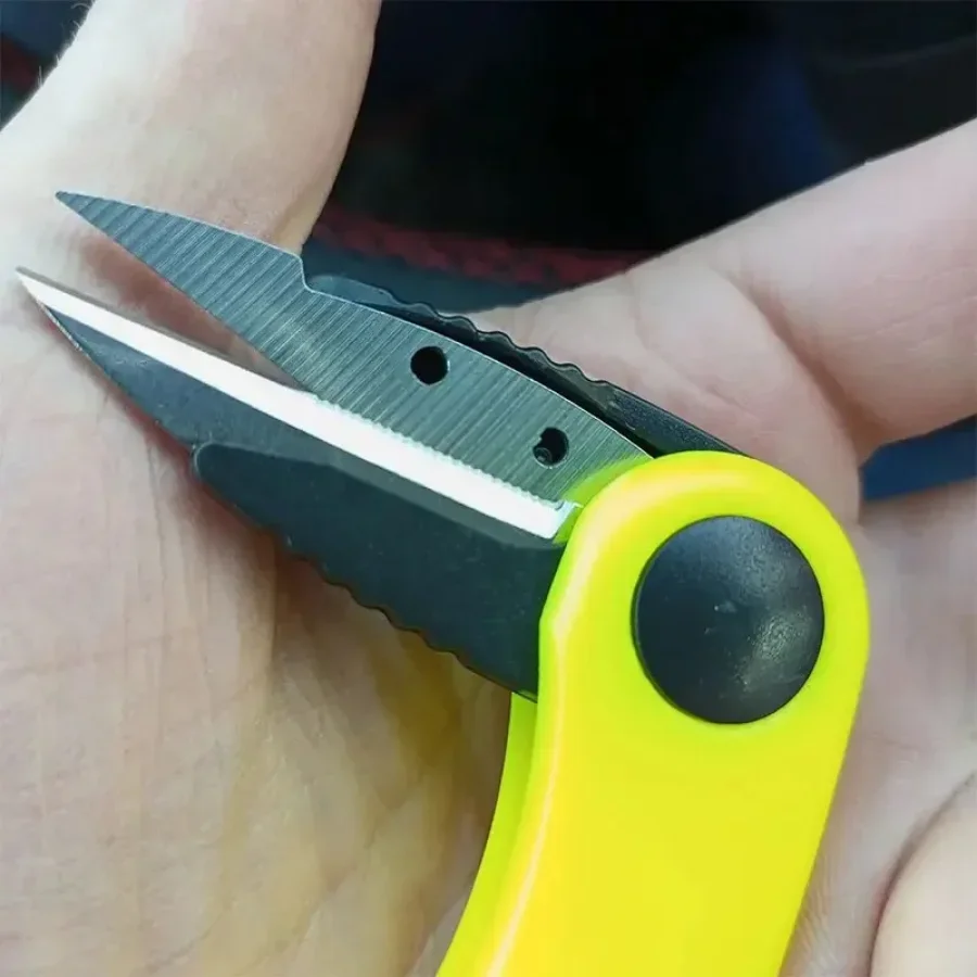 Tijeras plegables de acero inoxidable para uso en peces, tijeras multifunción para corte de sedal, aparejos de Pesca tipo camarón