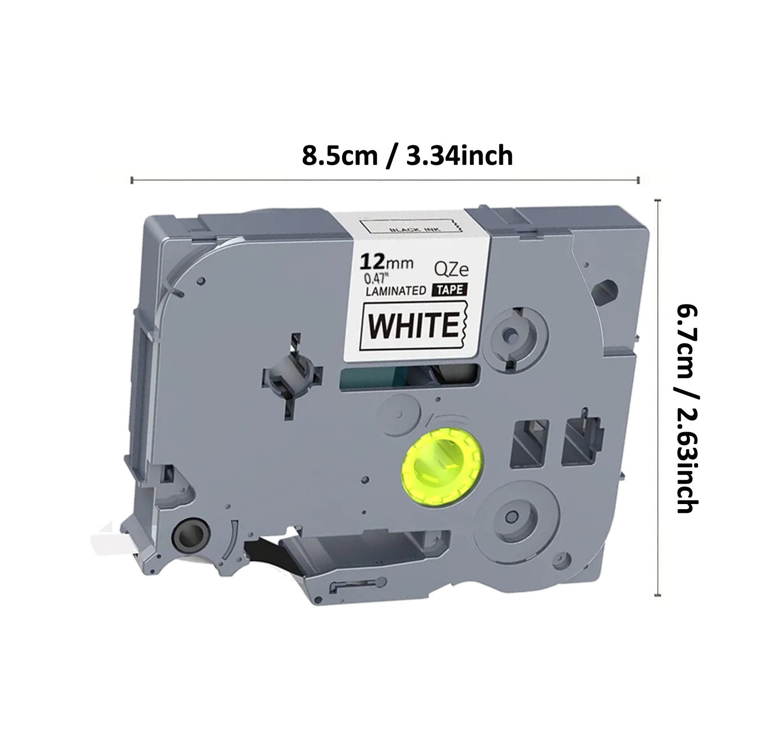ใช้งานร่วมกับ Brother Label Maker Tze เทป 12 มม.0.47 สีขาว TZe-231 TZ-231 P-Touch Tze สีดําบน Whit เทปสําหรับ PTD220