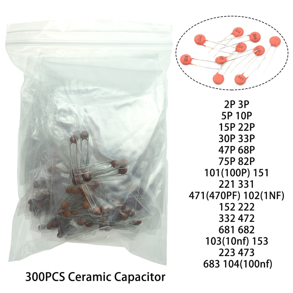 300/960pcs Ceramic Capacitors Kit 2pF-0.1uF Electronic Components Package Capacitor Assorted Samples Diy Kit