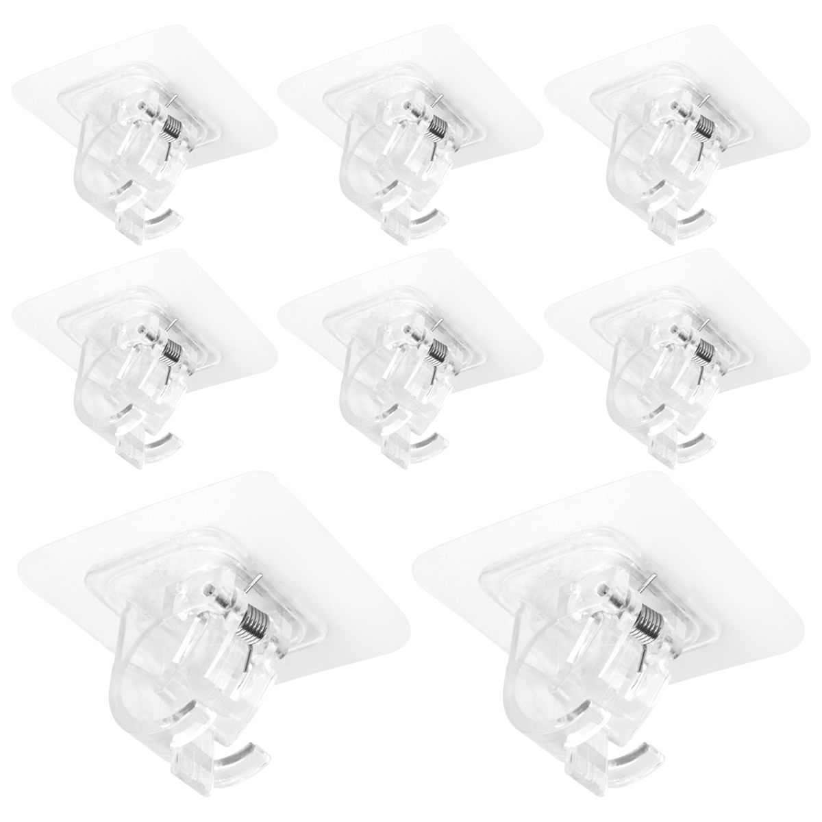 家庭用ドリルロッドホルダーなし、カーテンロッドホルダーフック、ネイルフリーフック、8個