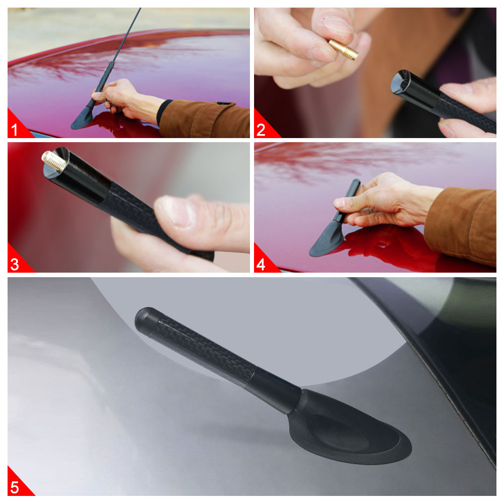 Für Ford Fiesta mk6 mk5 mk8 mk4 mk7 Zubehör 8/12 cm Carbon Faser Auto Dach Kurze Antenne auto FM Radio Antenne Antenne Radio