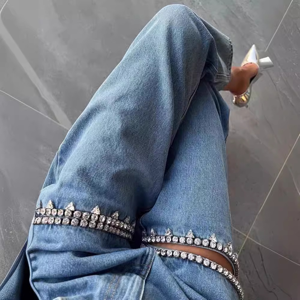 Streetwear Zerrissene Jeans Frauen Mode Lose Breite Bein Hosen Sommer Casual Alle Spiel Weibliche UNS Gerade Denim Hosen Y2k jeans