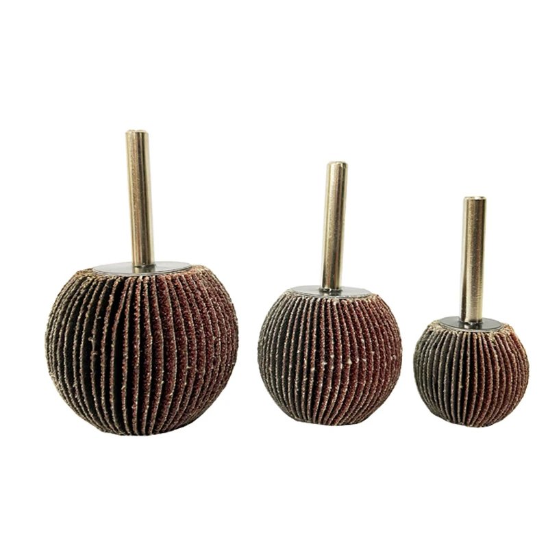 1PC Spherical Sandpaper Flap Wheel 6mm(1/4") Shank 60-180 Grit Abrasive Rotary Tool for Grinder Precision Polishing, Ball Shape
