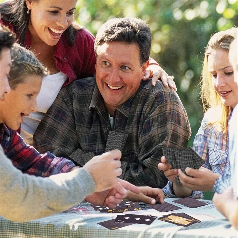 Hoge Kwaliteit 1 Set Zwart Folie Plated Poker Kaarten Waterdichte Speelkaart Limited Edition Collectie Magic Poker Creatief Cadeau