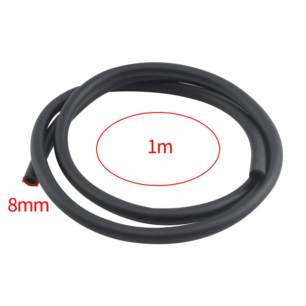 Mangueira de linha de combustível preta, 1m, nbr, 5mm id 8mm od, mangueira de água de gasolina diesel, tubo de motor para honda e suzuki, acessórios para motocicletas