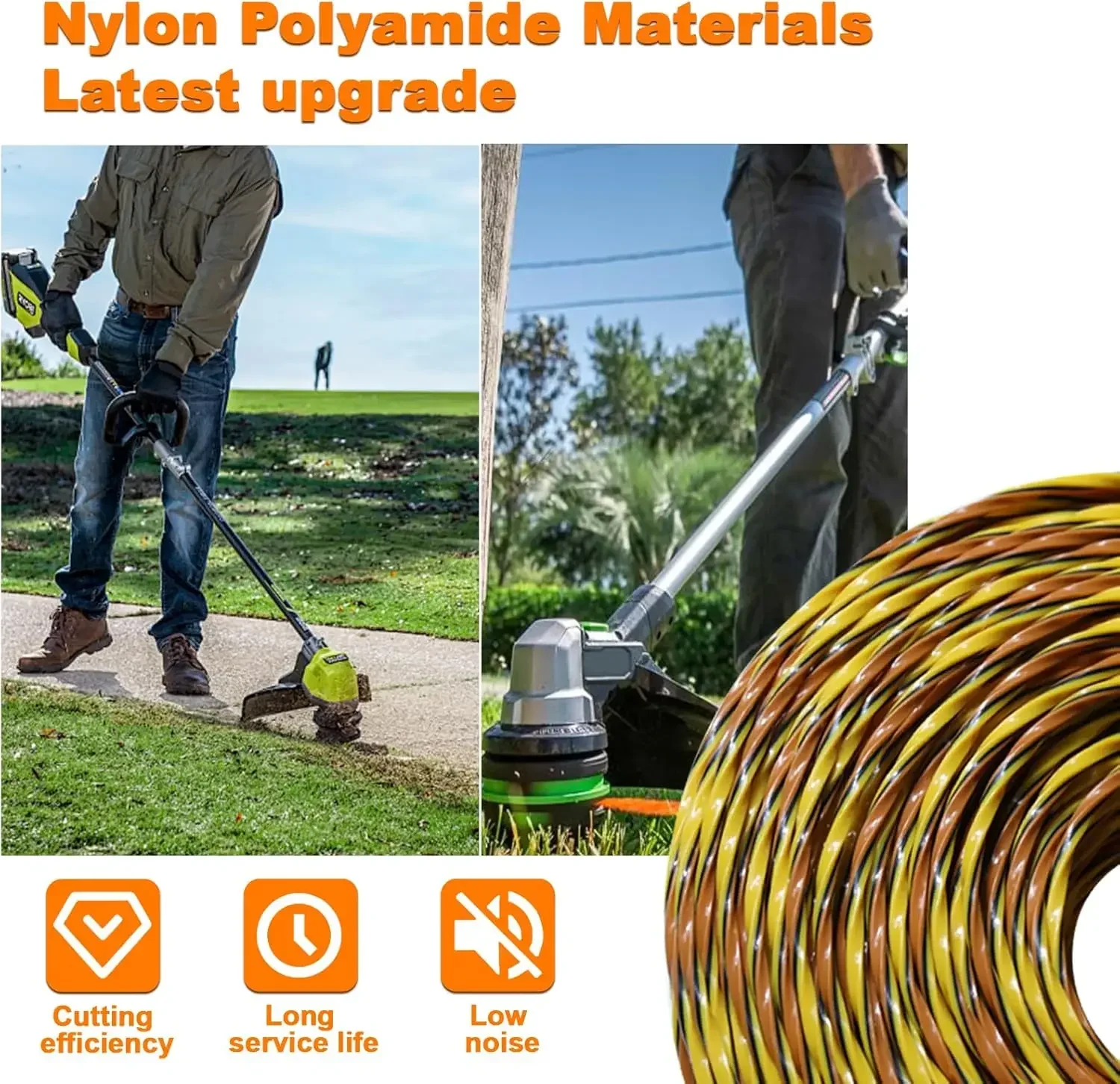 COSY 1.6~3.0mm Spiral Weed Wacker String Trimmer Line for Trimmer Heads Edging Lawn Tools Weed Trimmers Grass Trimmer Line