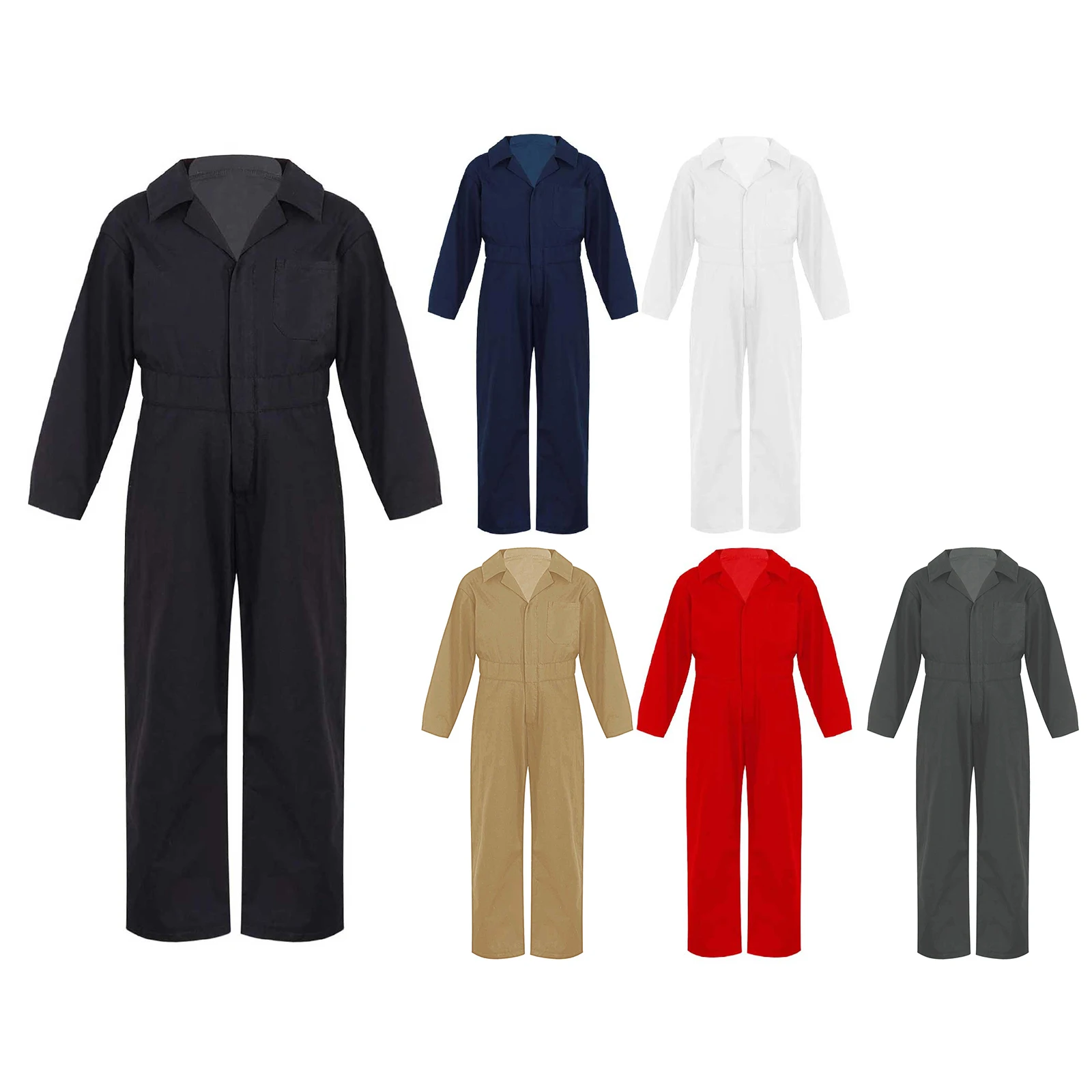 Mono con cuello vuelto para niños, mono con cierre de cremallera, mono frontal de Color sólido, ropa elegante de manga larga