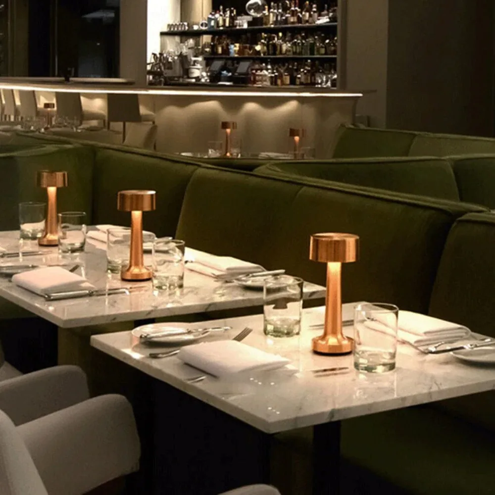Lámpara de punto táctil recargable de Metal de 1200mAh, lámpara LED para decoración de mesita de noche, restaurante, Bar, escritorio, iluminación de ambiente, luces nocturnas