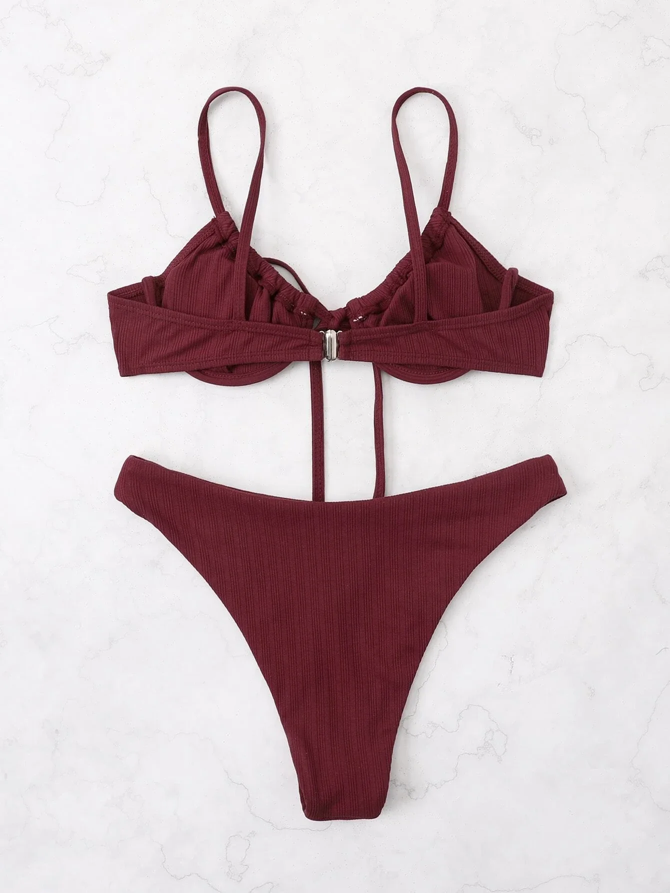 2025 Push Up Bikini femmes côtes cravate avant maillot de bain Sexy à armatures maillots de bain femmes baigneurs maillot de bain été maillots de bain