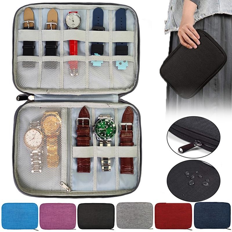 Smart Watch Band Organizer, wasserdichte Aufbewahrungstasche für Uhrenarmbänder aus Nylon, tragbare Tragetasche für elektronische Reiseuhren