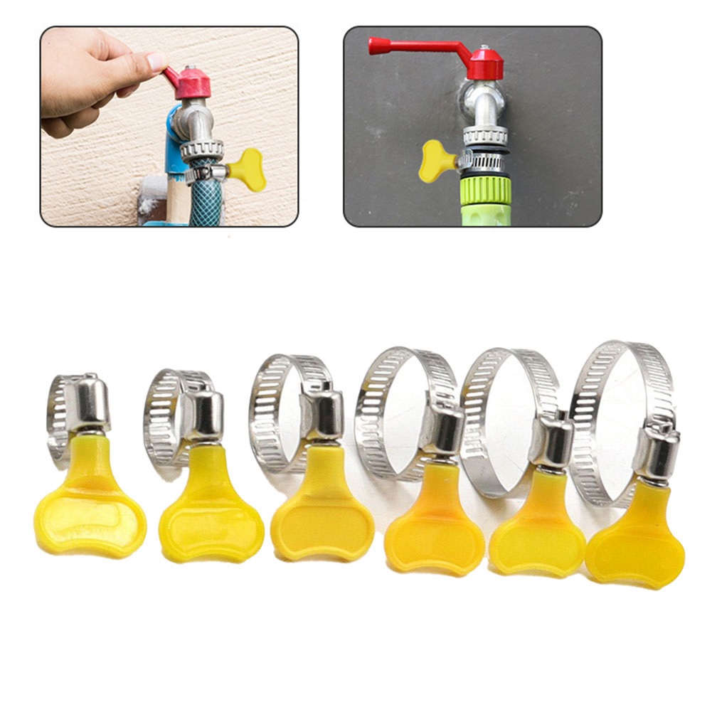 Abrazaderas de manguera ajustables de 10-38mm, Clip de tubo, mango de plástico amarillo, Clips de manguera de combustible, abrazaderas de sujeción de tubería de agua, 5 uds.