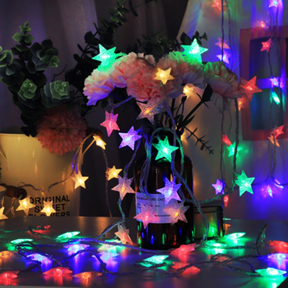 1,5 m/3 m/6 m/10 m LED Stern Lichterketten Weihnachten Girlande Batterie USB Powered hochzeit Party Vorhang String Fairy Lampen Für Zuhause