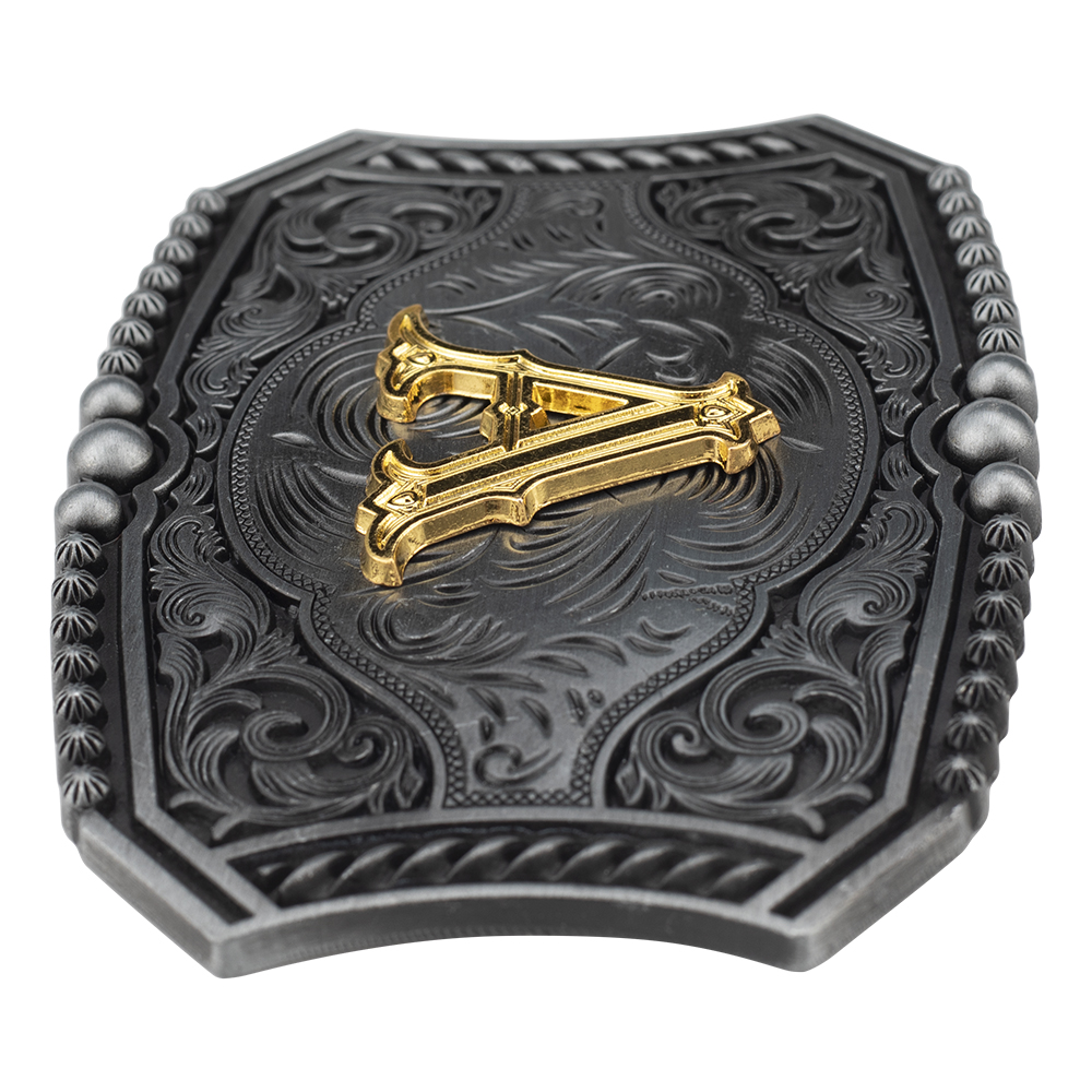 Western Cowboy Zinklegierung Buchstaben Gürtelschnalle A bis Z Unisex