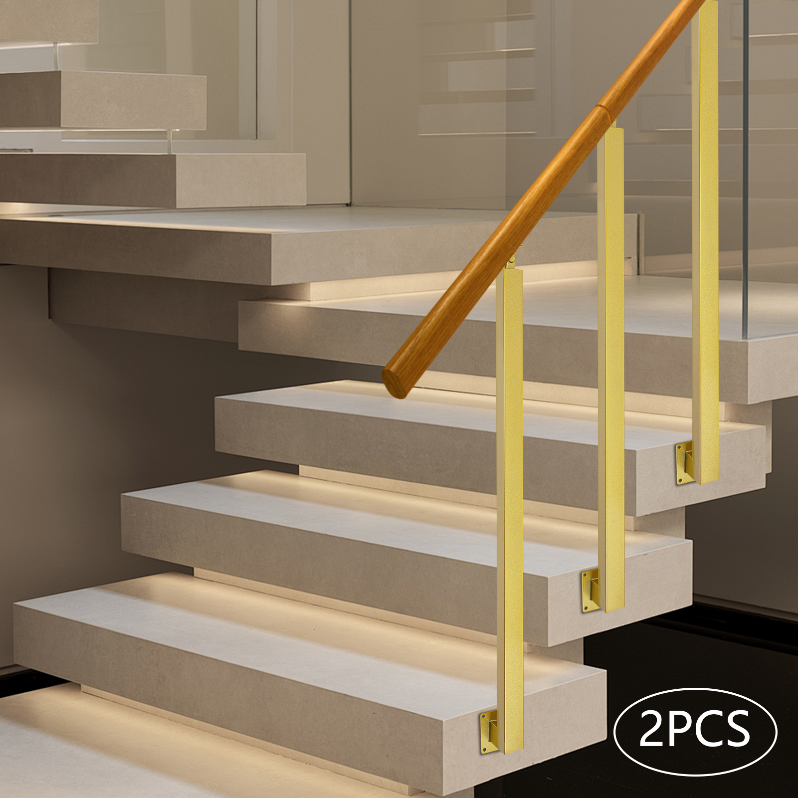 Balusters de metal para escada, 2 peças, eixos decorativos de aço, postes de trilhos de escada ajustáveis para deck, varanda, escada