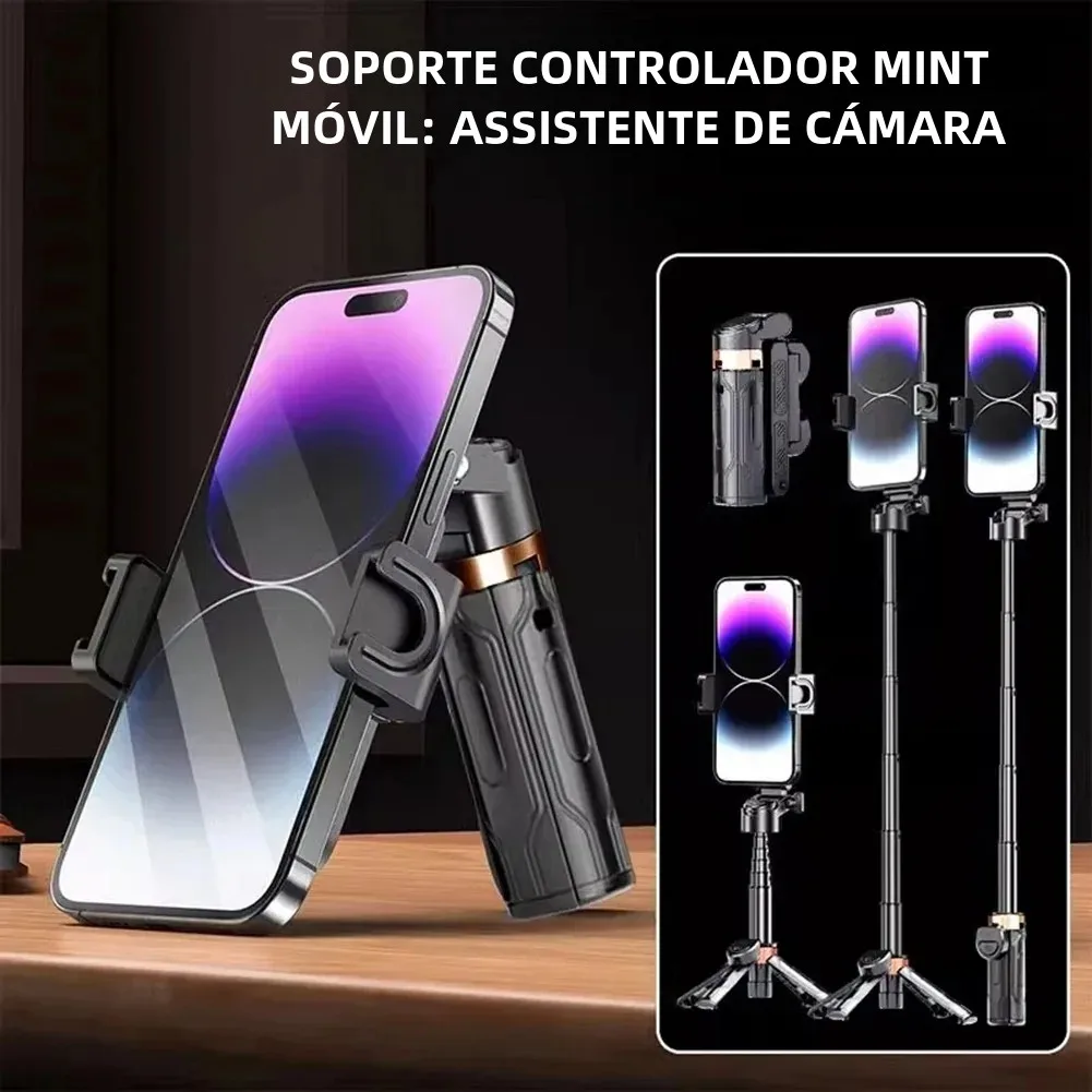 Super Mini palo de Selfie, soporte portátil para teléfono, ayuda para disparar, diseño integrado versátil, control remoto Bluetooth para transmisiones en vivo