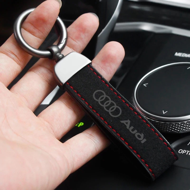 LLavero de coche con hebilla de Metal de piel adecuado para Audi A3 A4 B5 B6 B8 A3 8P 8V 8L A5 A6 C6 C5 A1 A7 A8 Q2 Q3 TT accesorios interiores