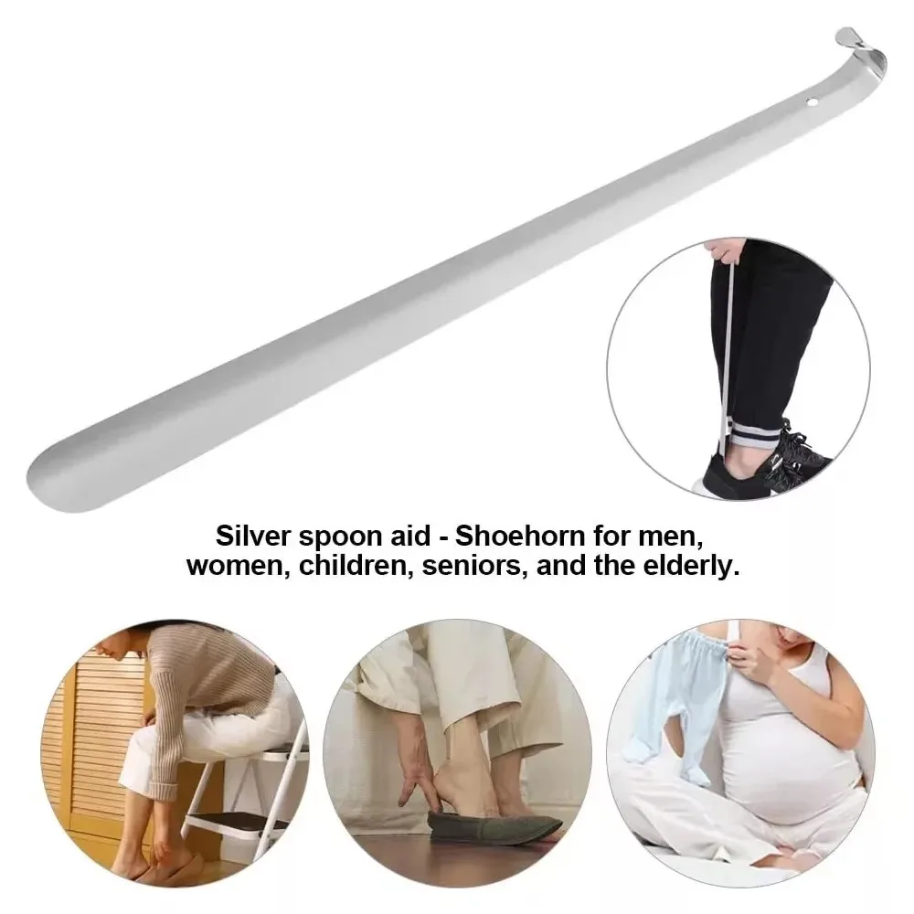 Portable Home Supply Stainless Steel Shoes Lifter Spoon Durable Tool Wearing Long Handle Pull Professional Shoehorn