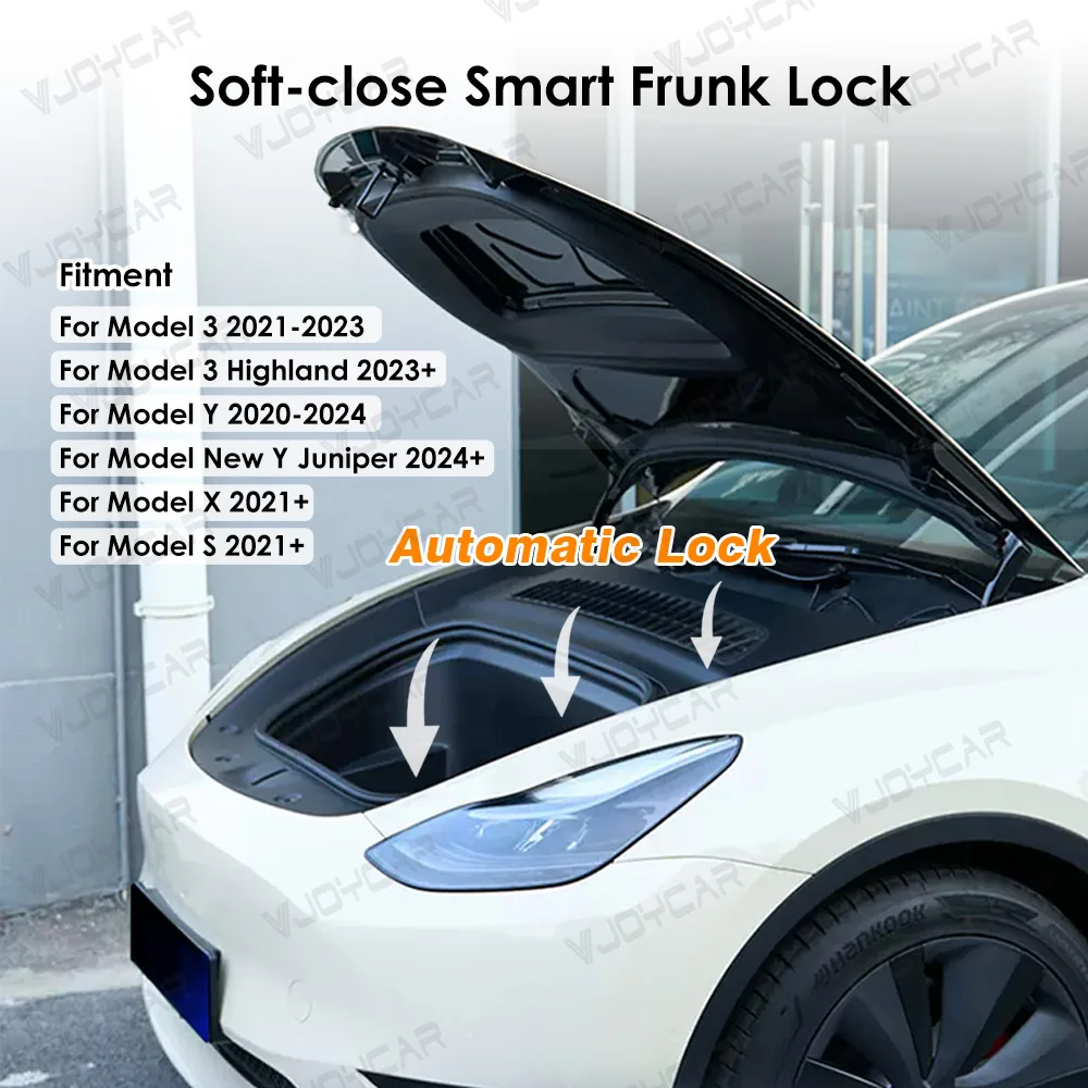 Электрический всасывающий замок переднего багажника для Tesla Frunk Soft Closing Model Y/Y Juniper/X/S/3 Highland Frunk Auto Closer