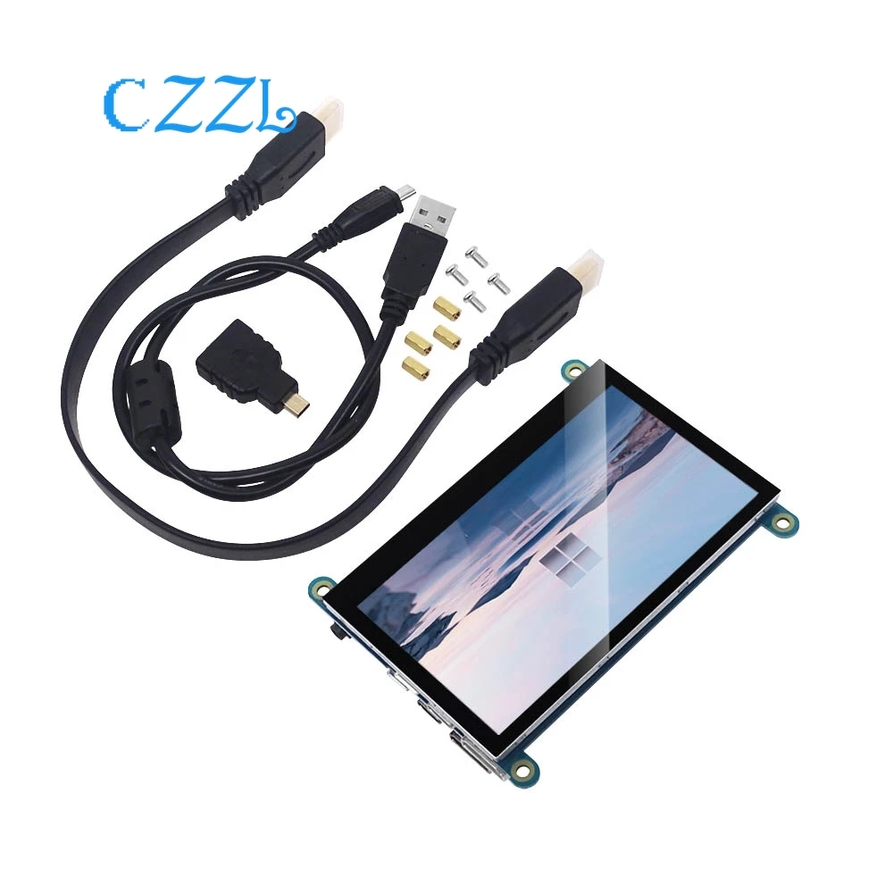 Pantalla LCD HDMI con Control táctil USB de 4,3 pulgadas, Panel de pantalla táctil capacitiva de 800x480, Monitor IPS táctil de 5 puntos para Raspberry Pi