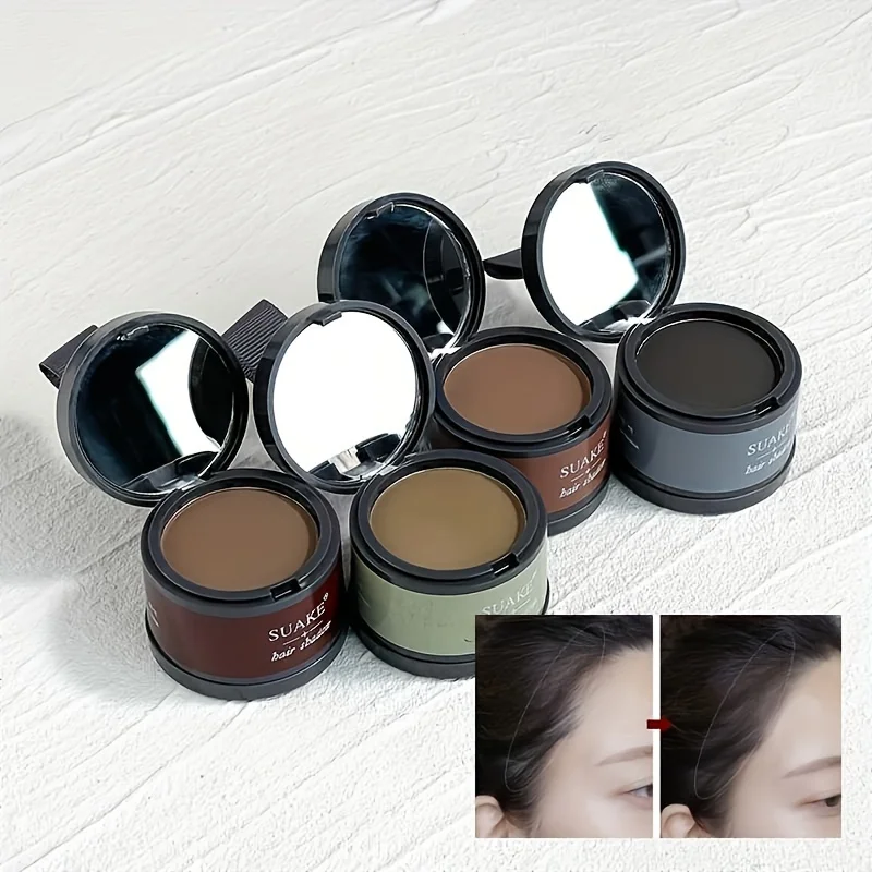 1pc 헤어 라인 파우더 블랙 브라운 루트 커버 천연 인스턴트 방수 헤어 라인 섀도우 파우더 헤어 컨실러 커버리지 4 색