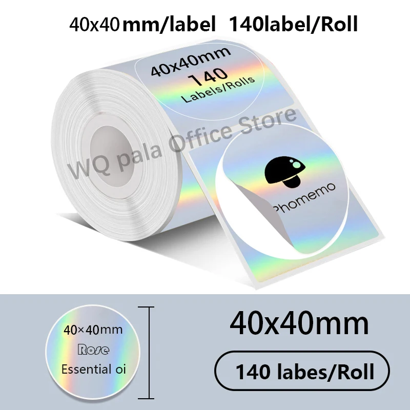 2 Rolls Laser Adhesive paper Sticker 50x50mm For Portable Printer Phomemo Two Inch Series Waterproof  apply for bakeries