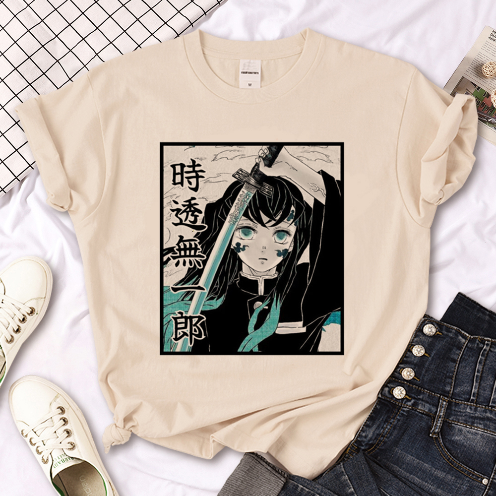 Camiseta Muichiro Tokito para mujer, camisetas de manga para chica, ropa harajuku y2k de cómic