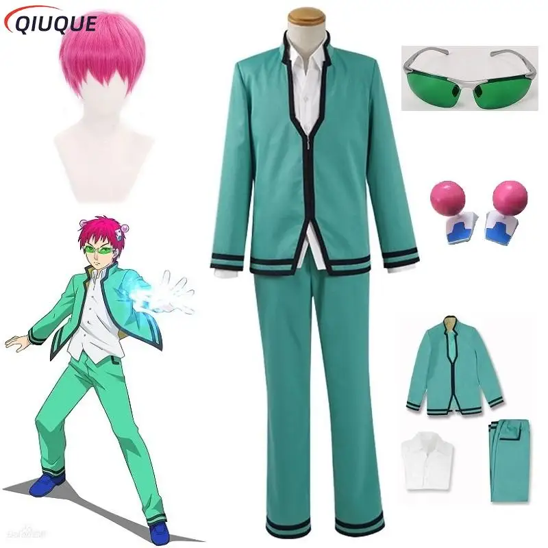 Anime Saiki Kusuo Không Sài-Nan Trang Phục Hóa Trang Tóc Giả Nam Đồng Phục Kính Mũ Tai Hại Cuộc Sống Của Saiki K. Đồ Chơi Cosplay Đạo Cụ