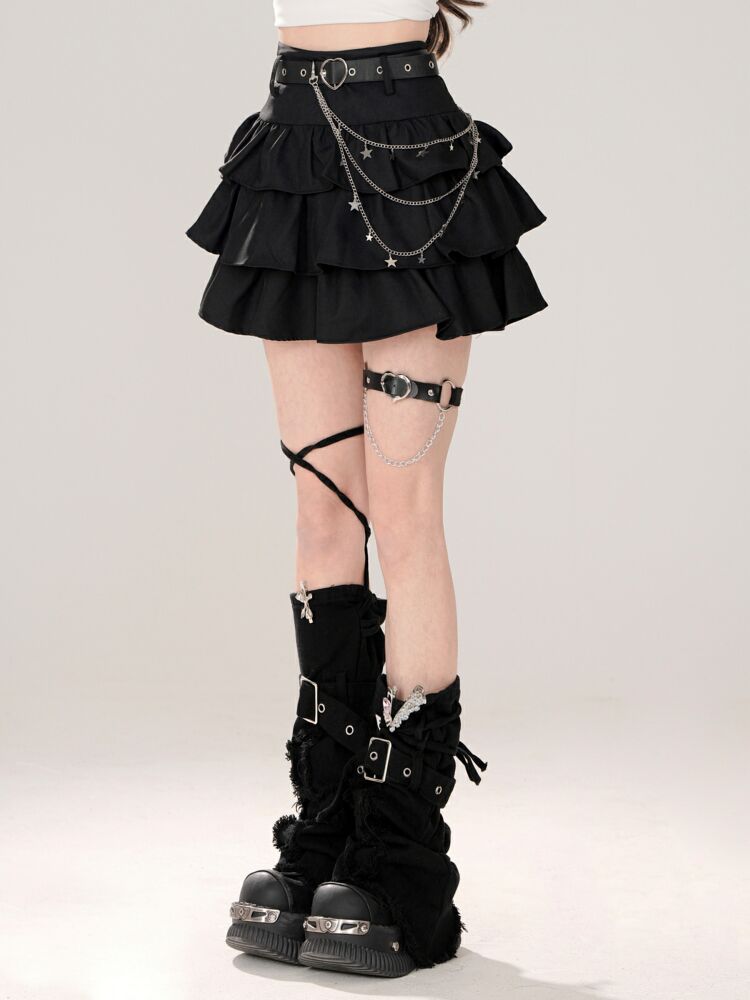 Vrouwen Zwart Gothic A-lijn Taart Rok Vintage Y2k Rok Esthetische Harajuku Koreaanse Elegante Kawaii Emo Rokken 2000s Trashy Kleding