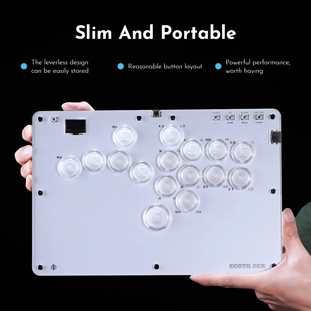 Haute42 Joystick Arcade Hitbox Controller Button Rim leverless Arcade Stick Controller For PC/ Ps4 / ps5/Steam Fightstick Arcade