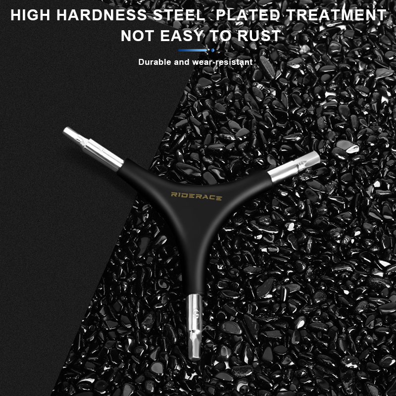 Llave hexagonal de 3 vías para bicicleta, llave Allen en forma de Y de 4/5/6mm, herramienta de reparación de bicicletas de montaña y carretera multifuncional de acero CR-V triangular