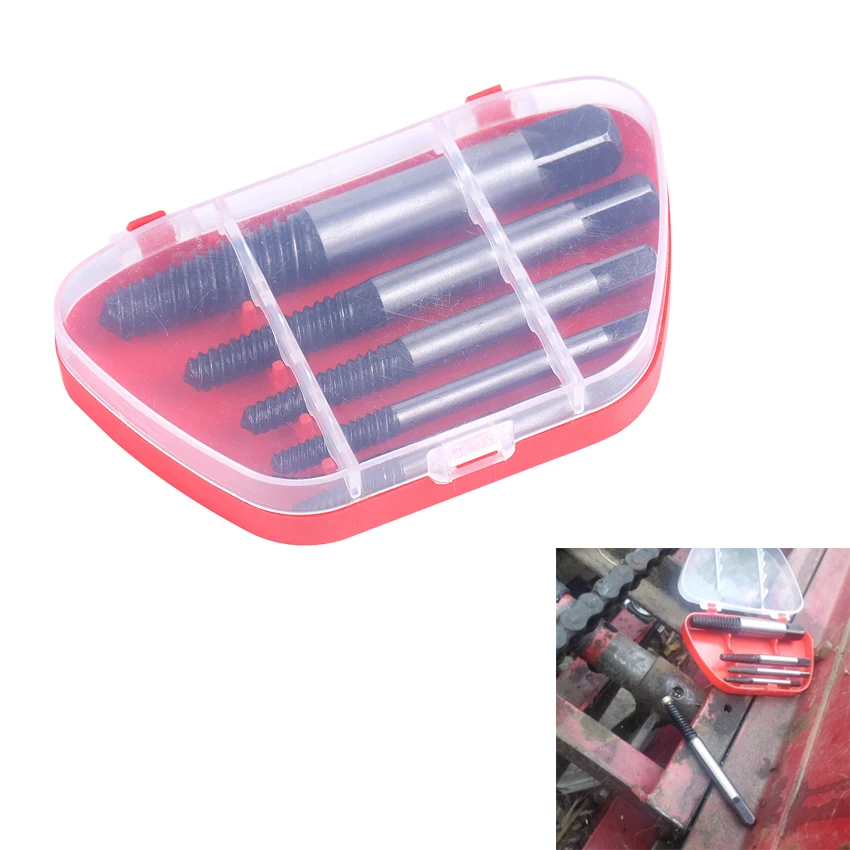 Aço quebrado parafuso broca conjunto, porca extrator, rolamento aço, guia parafuso removedor, tubulação de água do agregado familiar, fio remoção ferramenta de metal, 5 pcs