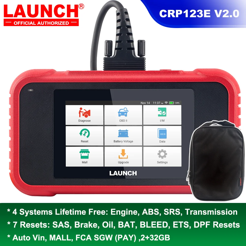 LAUNCH CRP123E CRP123I V2.0 ENG ABS SRS système de Transmission 7 réinitialisation à vie Code clair gratuit Scanner OBD outils de Diagnostic de voiture français