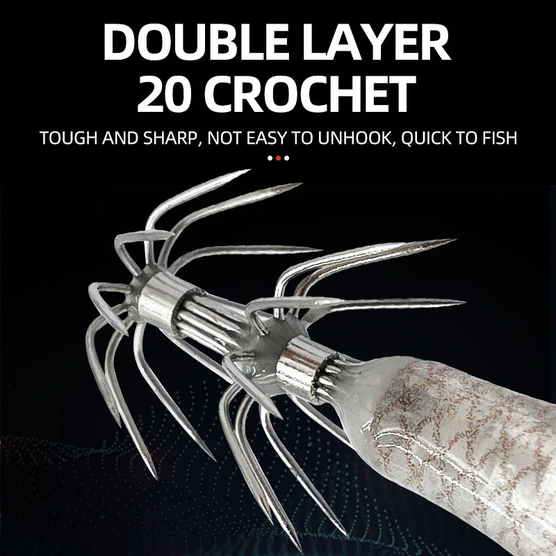 5.7g 5pcs/pack Simulation glow wood shrimp lure lead sinker shrimp bait clamp hook squid hook sea fishing octopus squid bait