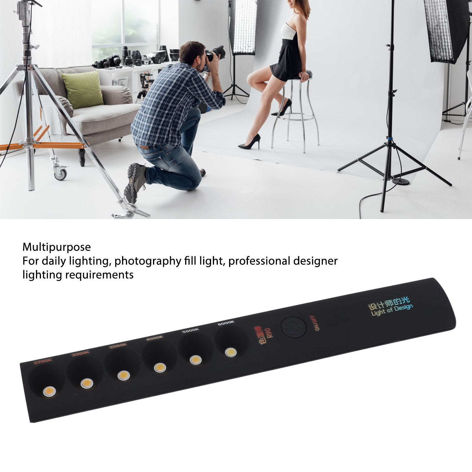 ZK50-Bâton lumineux de température portable, professionnel, aste, 2700K-6000K, 6 modes, pour la photographie