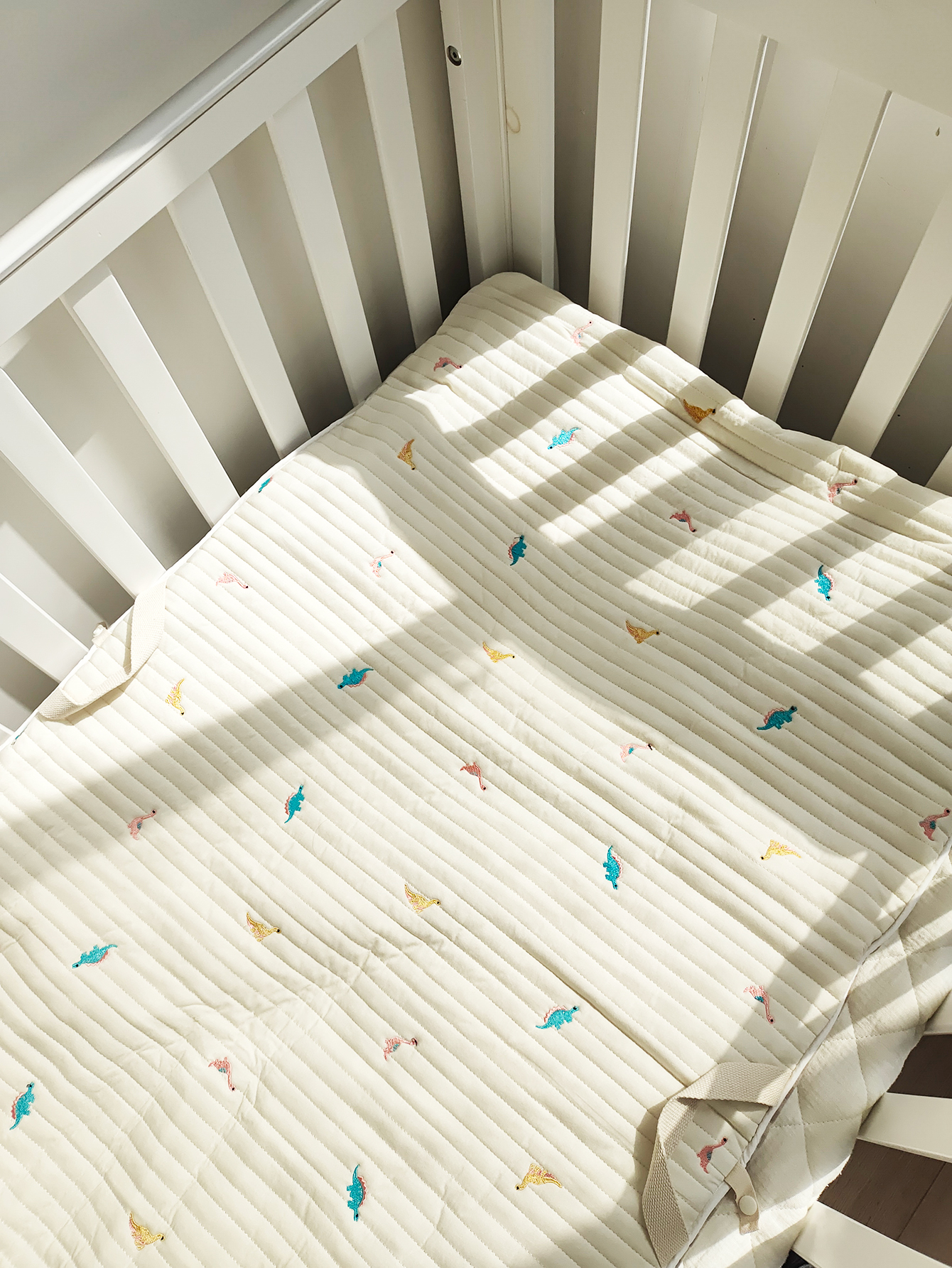 Bebê recém-nascido bordado algodão respirável almofada de cochilo dobrável colchão portátil