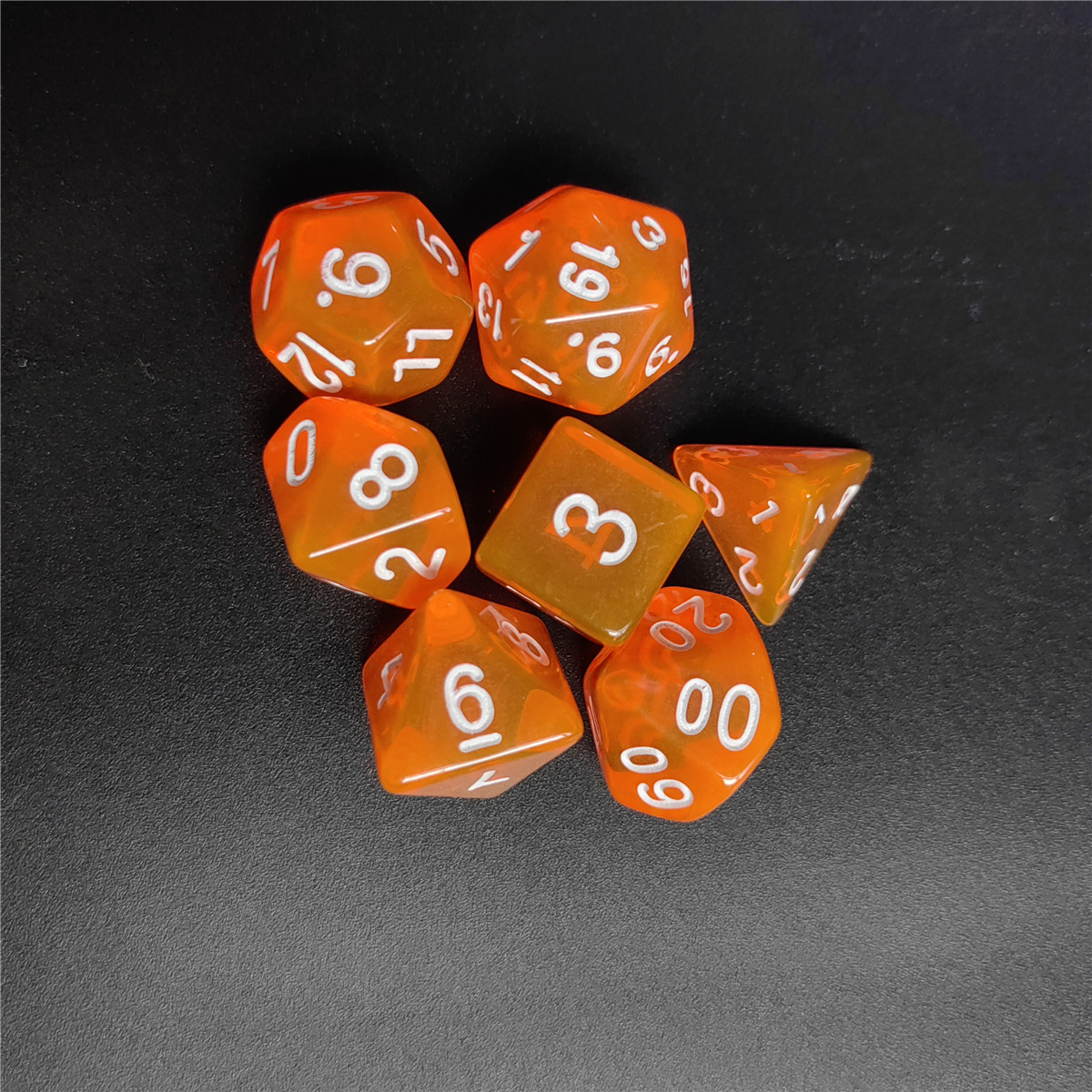 7pcs 1 Set Of High Quality Creative Multi-faceted Dice Multi-color Transparent Acrylic Dice D4 D6 D8 D10 D12 D20 RPG Dice