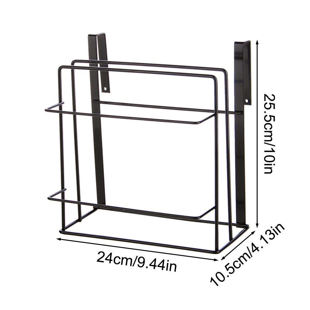 Cutting Board Kitchen Shelf, Double-Layer Perforation-Free Cabinet Hanger, Rag, Cutting Board Storage And Finishing Iron Hanger