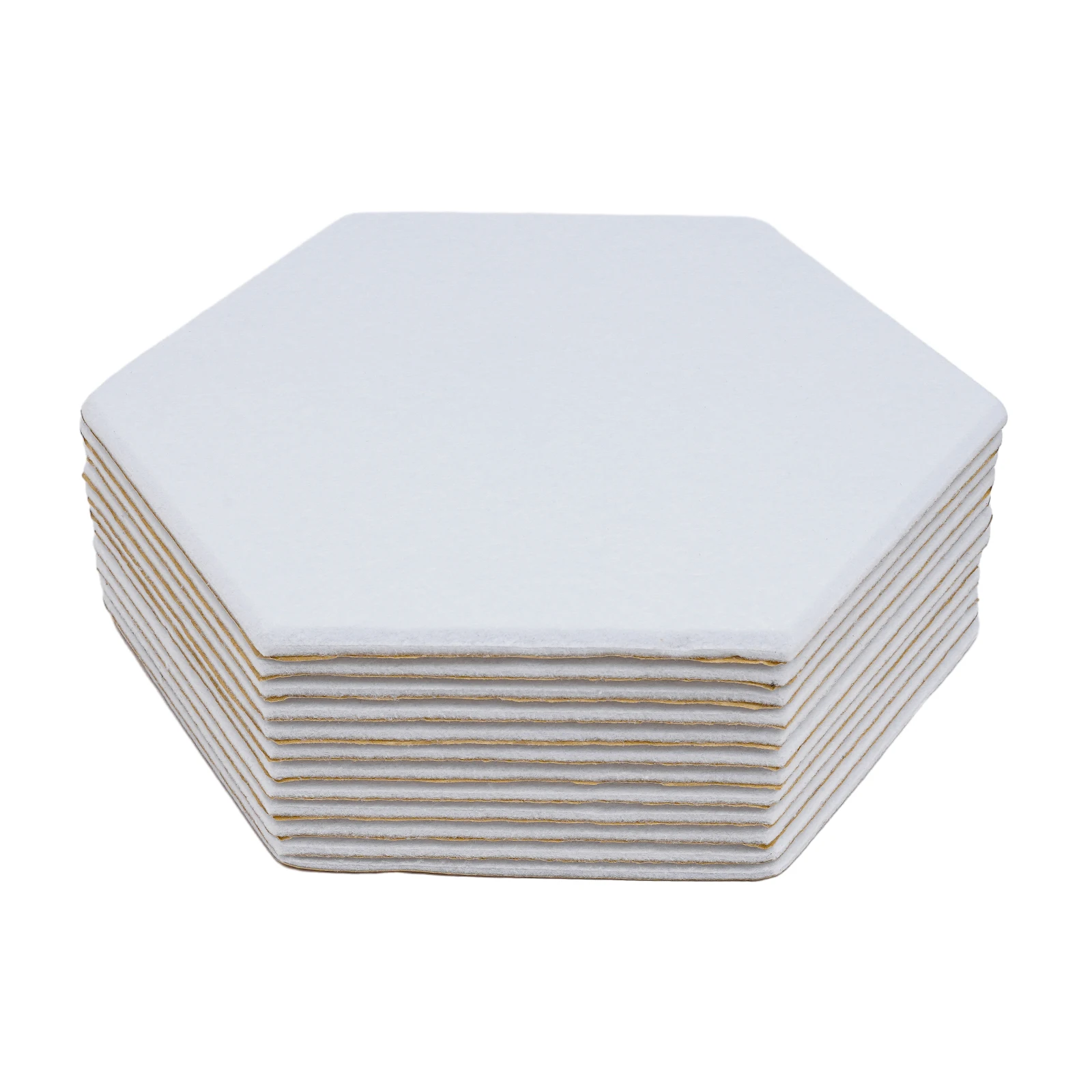 12 painéis acústicos dos pces painéis de parede impermeáveis brancos, painéis absorventes de som do hexágono casca e vara para o quarto, escritório