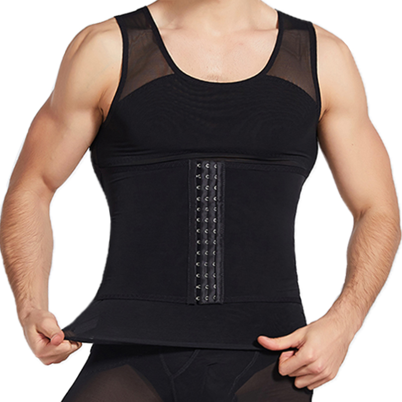 Mens Body Shaper เสื้อกั๊กการบีบอัดหน้าท้อง Shapewear Tummy Slimming Sheath Gynecomastia Shapers เครื่องรัดตัวเอวเทรนเนอร์ Fajas Tops