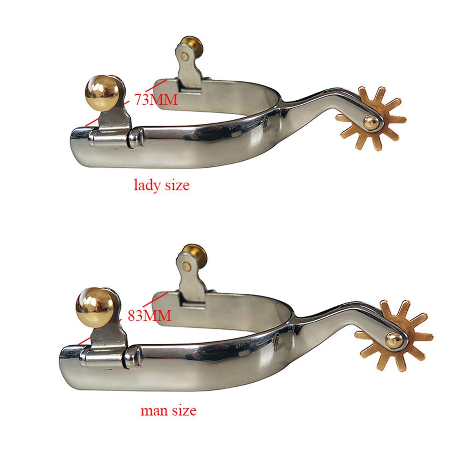 Éperon de cheval antirouille, éperon de style occidental, marron, équipement de compétition, 2x