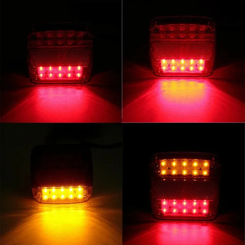 1pc 20LED 12V à prova d'água durável carro caminhão LED luz traseira luzes de advertência lâmpada para caravanas de reboque