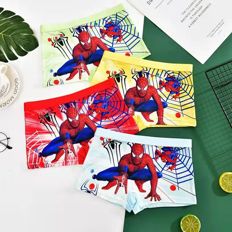 Calzoncillos Boxer con estampado de SpiderMan para niños y niñas, calzoncillos suaves y transpirables de princesa Anna Elsa Frozen, calzoncillos de colores aleatorios con dibujos animados
