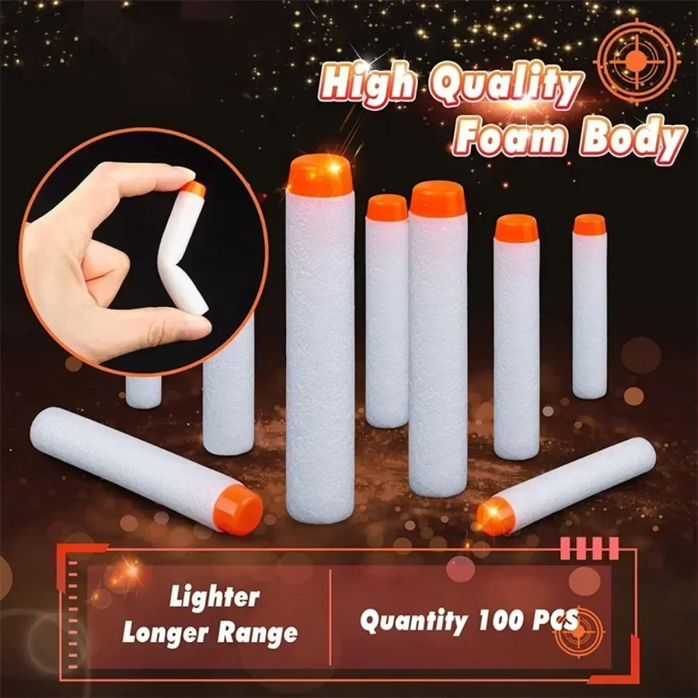100/200 stücke für Nerf-Kugeln Eva 7,2 cm weißer leuchtender Weich kugel hohlloch kopf für Nerf-Spielzeug pistolen zubehör für Nerf-Blaster