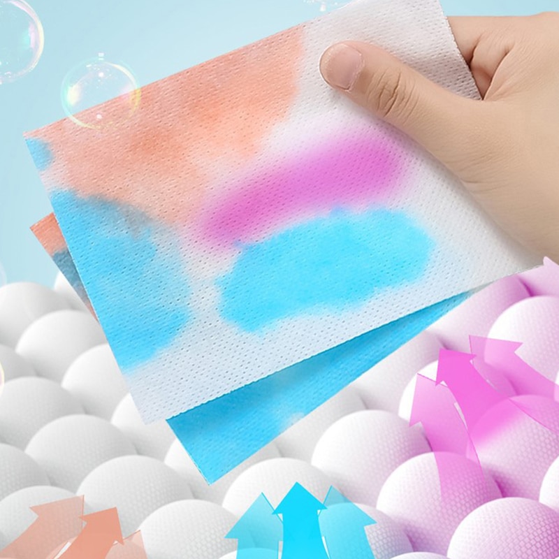 Tabletas de lavandería antimanchas, papel de lavandería, hojas de ropa anticadena, mezcla de colores, absorción, accesorios de lavado, 50 unids/lote por bolsa