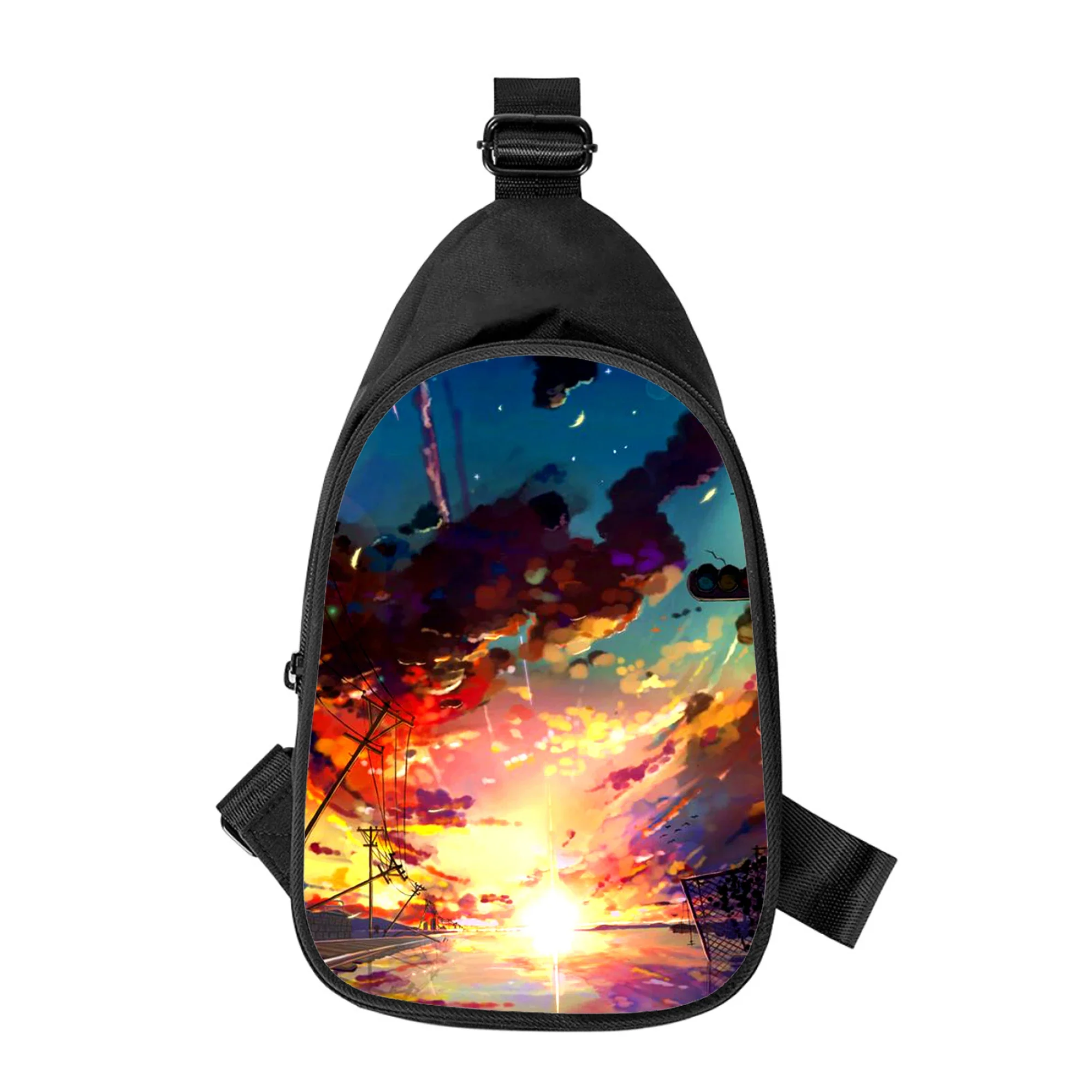 Kunst Anime Landschaft Illustration neue Männer Kreuz Brusttasche diagonal Frauen Umhängetasche Ehemann Schule Taille Pack männliche Brust Pack
