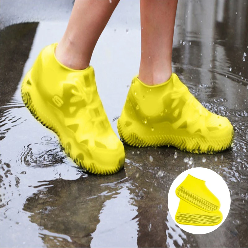 Botas de lluvia Unisex, impermeables, antideslizantes, de silicona, de alta elasticidad, resistentes al desgaste, para exteriores, días lluviosos, reutilizables, 2 uds.