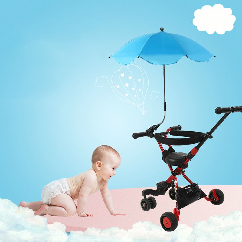 Parapluie réglable SPF 50+, parapluie à pince courbé librement avec Protection UV, parapluie de chaise de plage pour poussette sombrilla playa